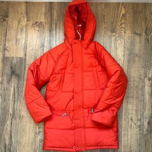NEW Original Marines Puffler Long Coat in Orange Kids Youth Size 9-10